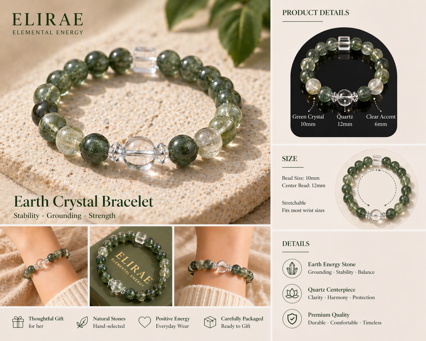 Earth Energy Bracelet for Vitality & Growth