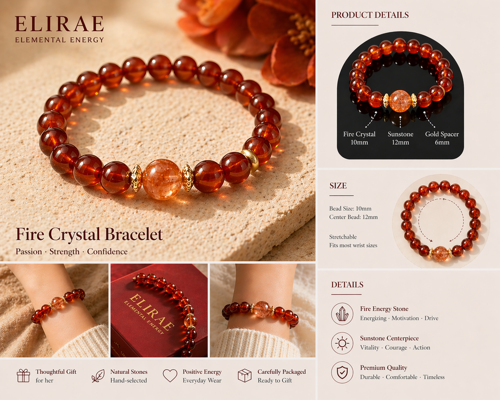 Fire Energy Bracelet for Confidence & Motivation